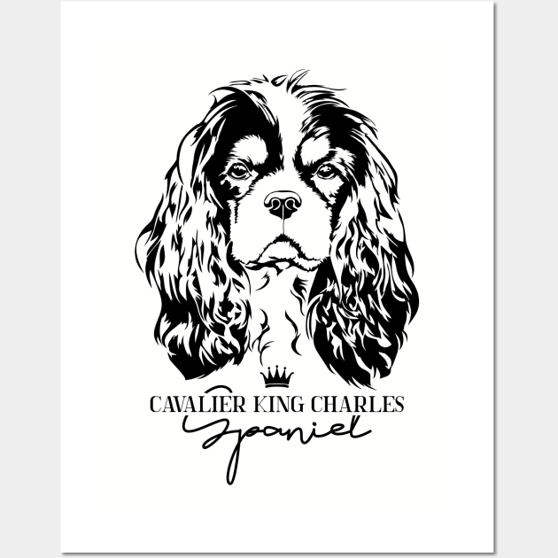 Cavalier King Charles Spaniel lover dog portrait Wall Art by wilsigns